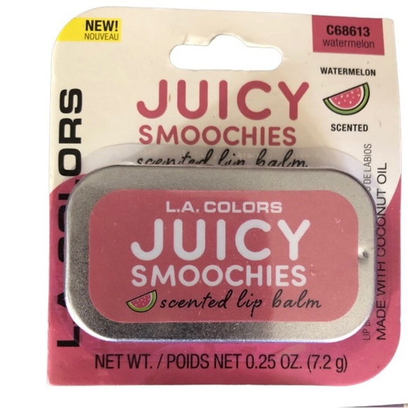 2pk juicy‎ lip smoochies watermelon grape strawberry peach scented lip balms new - Picture 4 of 6